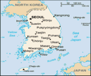 Mappa Corea del Sud