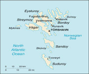 Mappa Isole Faer Oer